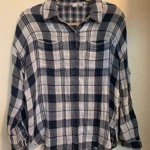 Blue and white flannel